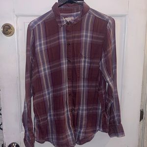 dark pink and blue flannel